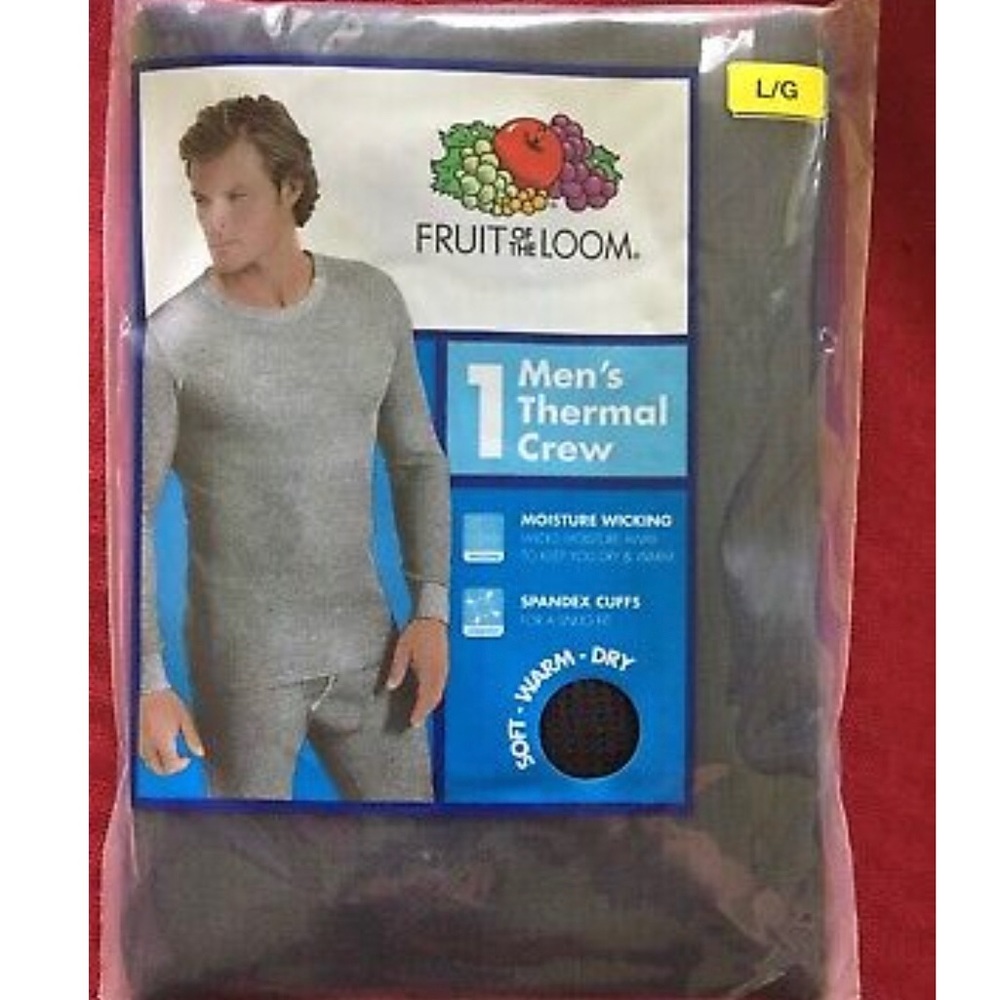 fruit of the loom thermal crew LG NWT